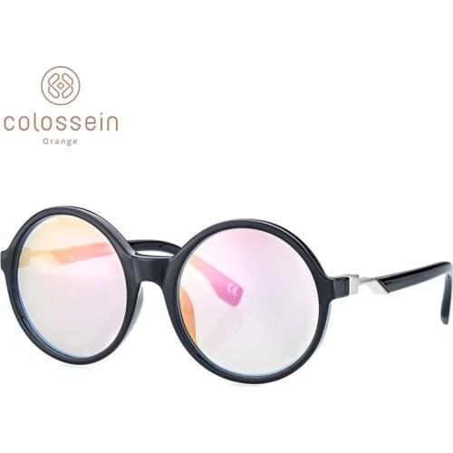 COLOSSEIN Pinglas Sunglasses Women Steampunk Goggles Gradient Lens Sun Glasses For Men Coating Eyewear Classic Round UV400