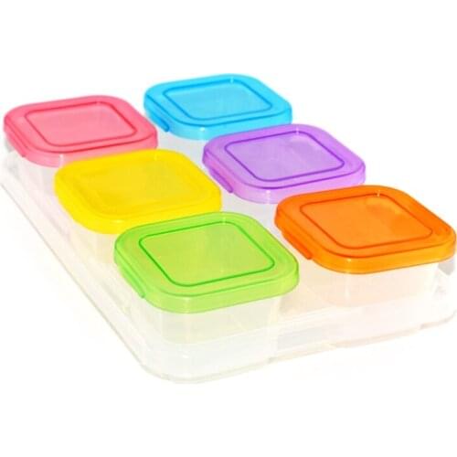 Children Baby Food Container Refrigerator Freezing Cubes with Tray Storage Box