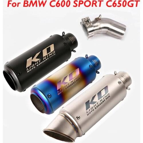 For BMW C600 Sport C650GT 2012-2015 Motorcycle Exhaust Tip Silencer Tail Pipe Middle Mid Link Tube Connection Link Tube Slip on