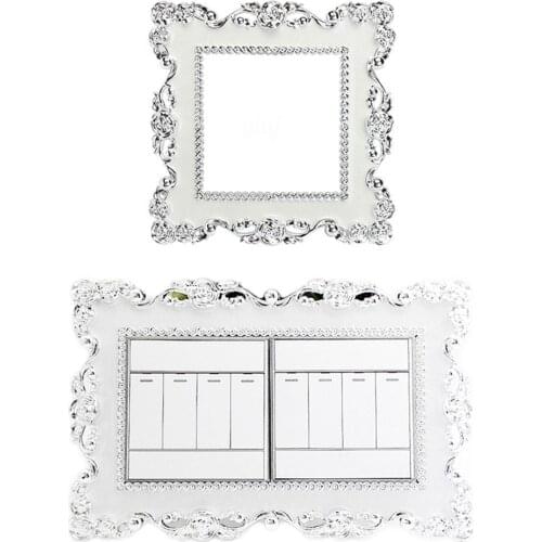 European Creative Candy Color Resin Silver Rose Lace Socket Switch Switch Stickers Room Cover Stickers Double Decoration R7Q1