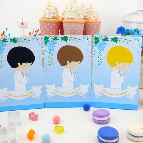 My First Communion Favor Box Candy Box Gift Box Cupcake Box Boy Kids Birthday Party Supplies Decoration Event Party Supplies