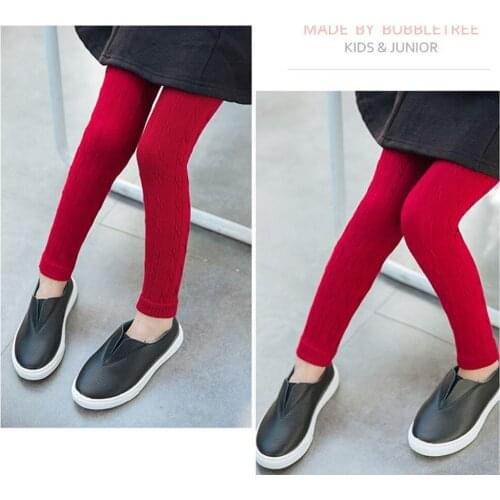 2017 Sale Mid New Fashion Knitting Girls Leggings Autumn Winter Outfit Render Pants Children Kids Female Warm Ruched Clothing