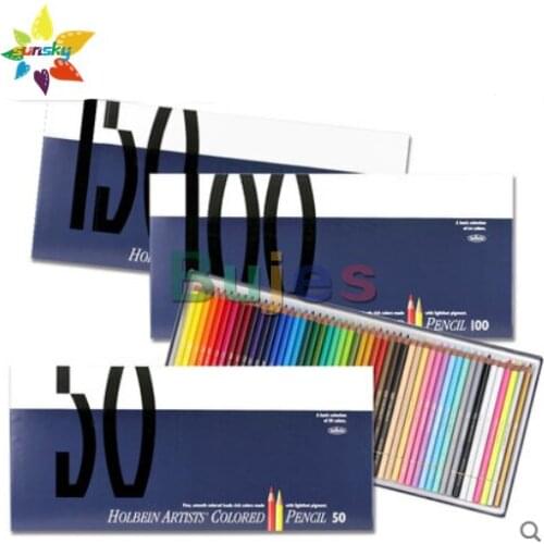 Japan HolbeinbArtists oil colored pencil in 50/100 / 150 color paper box master level drawing art set professional art supplies