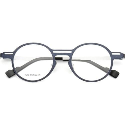 Belight Optical Italy Design Titanium Men Women Unique Round Retro Vintage Prescription Eyeglasses Spectacle Frame Eyewear 7045