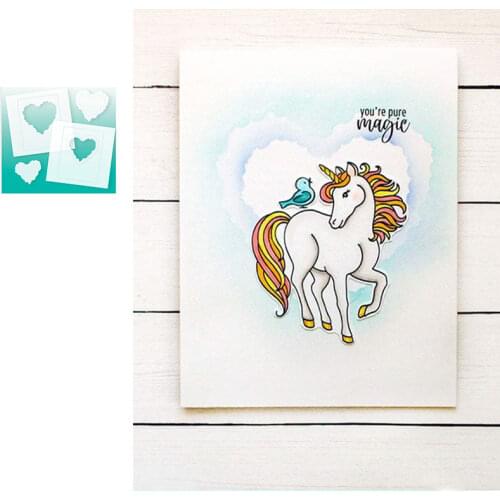 Cloud Hearts Stencil cutting dies & stamps scrapbook dariy decoration stencil embossing template diy greeting card Albums