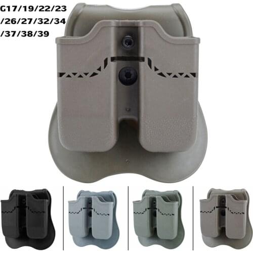 Hunting Double Magazine Pouch GLOCK Mag Holster Case Hunting Double Paddle Magazine Bag for G17/19/22/23/26/27/32/34/37/38/39