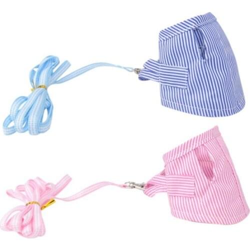 Small Pet Adjustable Soft Striped Harness Leash For Squirrel Guinea Pig Out Durable Towing Rope Striped Strap Pet Supplies