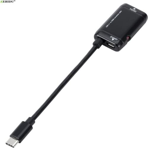 Kebidu Type C Splitter with Power Port Function USB 3.1 Type C Converter Male to Female For Micro USB Android Phone