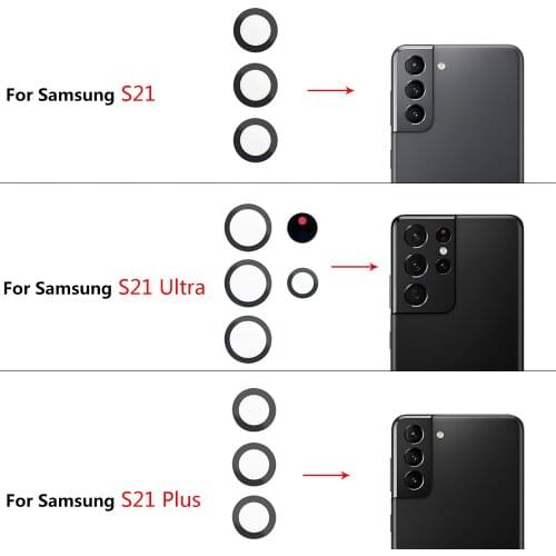 2Pcs/Lot, Back Camera Glass Lens Repair With Adhesive For Samsung A32 A52 A72 A82 S21 Plus Ultra Rear Back Camera Lens Glass