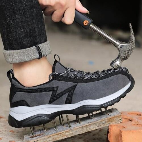 Light Breathable Mens Safety Shoes Steel Toe Work Boots Casual Incredibles Puncture-proof Sneakers