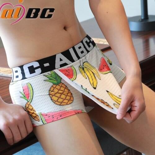 Hot sell aibc mesh summer boxers shorts men s underwear pants breathable fashion boxers shorts youth clothing