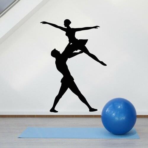 Vinyl Wall Decal Ballet Theatre Interior Art Decor Music Dancing Couple Mural Window Stickers Dance Room Studio Decoration S1100
