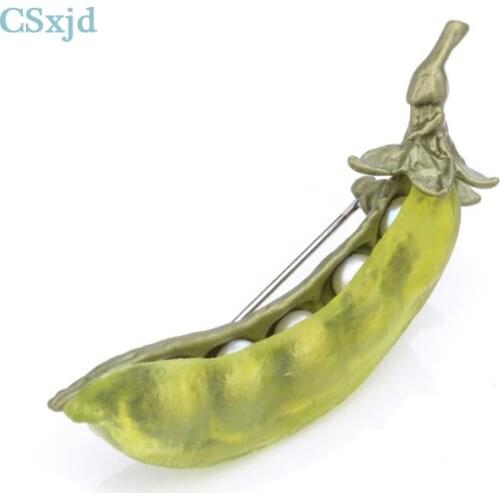 CSxjd Vintage delicate pea pods brooch High quality Natural pearl brooch scarves buckle Accessories