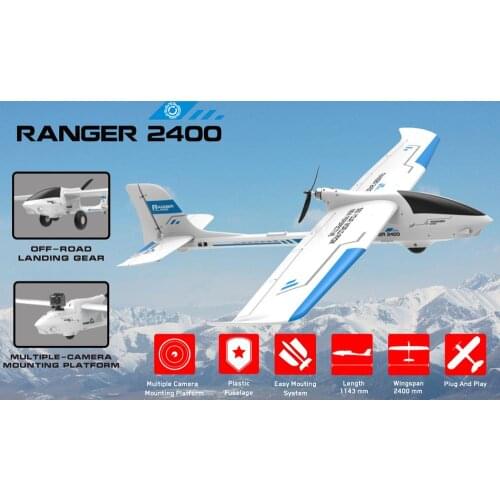 Volantex Ranger 2400 5 Channel FPV Airplane with 2.4 Meter Wingspan and Multiple Camera Mounting Platform (757-9) PNP
