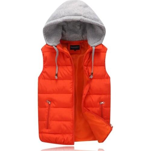 Women autumn Winter Vests Hooded 2021 New Short Vest Cotton Padded Jacket Sleeveless Female Winter woman plus size S -5XL