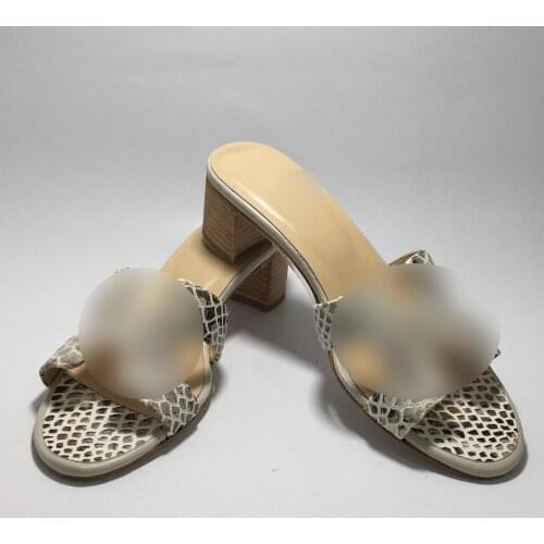 Women Luxury Design Heeled Slippers Spring Summer Fashion Flip Flops Lightweight Comfy Sandals Real Genuine Leather Shoes