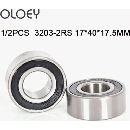 1/2PCS 3203 2RS 17*40*17.5mm Double Row Angular Contact Ball Bearings Corrosion Resistance And High Precision