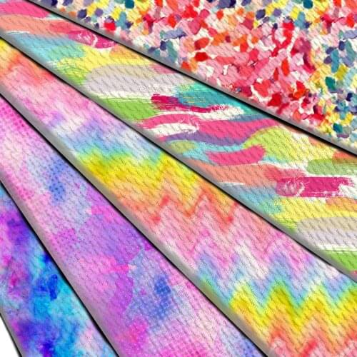 1/2Yard Tie Dye Printed Bullet Textured Liverpool 4 Way Stretch Spandex Knit Fabric For Baby HeadWrap Scrunchies
