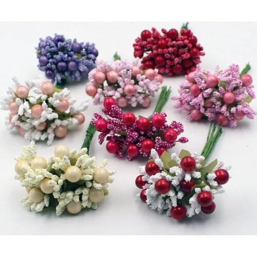 10Pcs/Lot Artificial Flowers Mulberry Stamen Wedding Party Home Decoration Diy Handmade Scrapbooking Decor Wedding Supplies