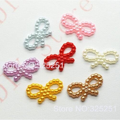 11*19mm 100pcs resin pearl bowknot flatback for Deco free shipping