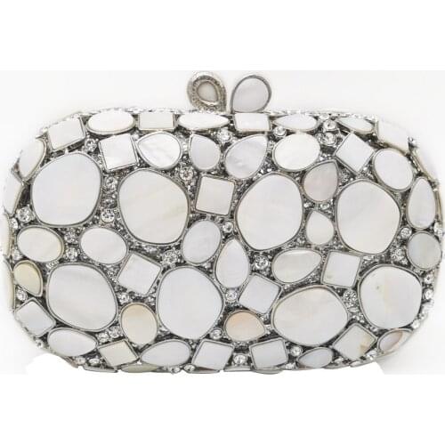 18.5x11.5CM Clutch Bag Metal Diamond-studded Shell Bag Evening Bag Rhinestone Dinner Bag Diamond Clutch Bag a6633