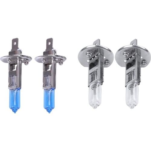 2Pcs 55W H1 White Halogen High Beam Headlight Bulb & 2x H1 DC 12V 55W Warm White Halogen Bulbs for Car Driving/Fog Light