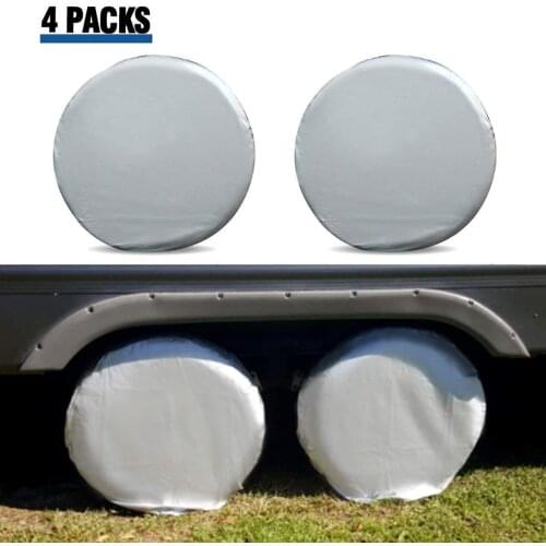 4pcs/set 27-29 Inches Outdoor Touring Car Caravan Waterproof Dustproof Tire Cover Protective All-purpose Covers