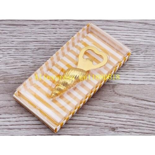 50pcs/lot Fast Shipping Gold Conch Bottle opener Beer Bottle Opener For Party Wedding favors gift Beach series