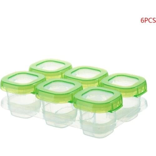6 Pcs Baby Plastic Food Containers Mini Weaning Freezing Pots Boxes Freezer Storage Box BPA Free