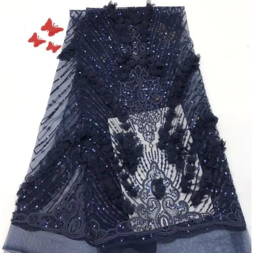 African 3D Sequins Lace Fabric 2020 High Quality Lace French Sequence Tulle Lace Nigerian Lace Fabrics For Wedding FJ32971