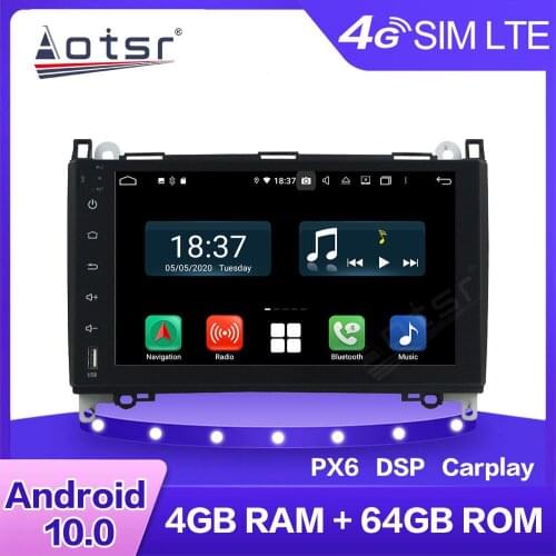 Car Android DVD Player For Benz B200 B-class W245 B170 W169 Multimedia Radio Stereo PX6 4+64GB Car GPS Navigation 4G LTE WIFI BT