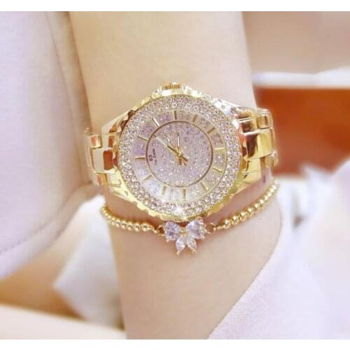 BS Luxury Brand 0280 Women Watches Diamond Quartz Ladies Watch Fashion Elegant Stainless Steel Clock Dress Watch Ladies