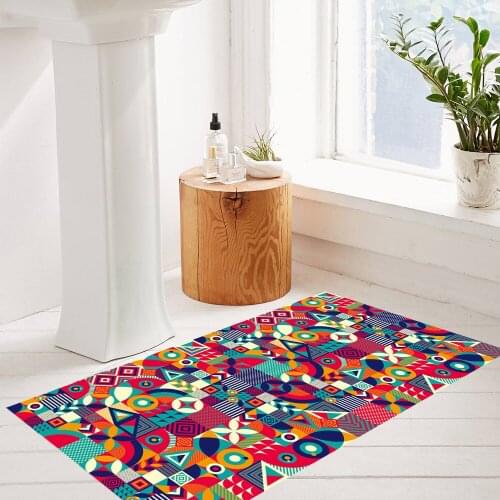 Color Tile Decal Geometric 3D Floor Stickers Wall Stickers Waterproof Removable Anti-slip Mural Bathroom Bedroom Decor 60x120cm