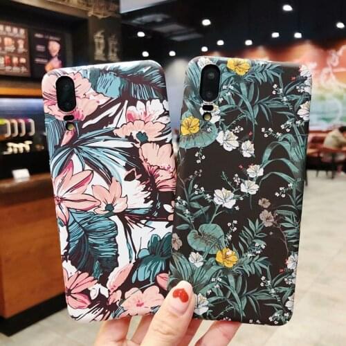 Case For Huawei P40 Pro P30 Pro P30 Lite Nova 4e 4 Honor 30S Case Leaf Floral Hard Matte Shockproof Cover Casing Shell