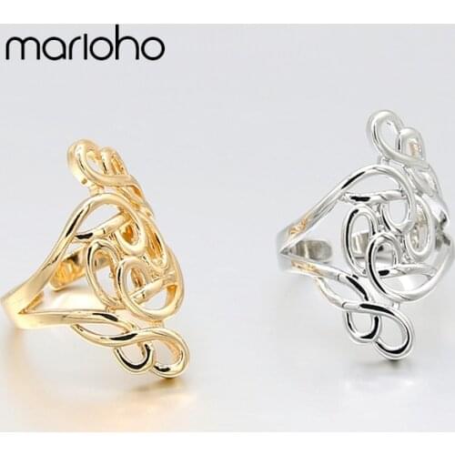 European Gold Color Twist Open Finger Ring For Women Metal Geometric Adjustable Ring Simple Fashion Jewelry Accessories