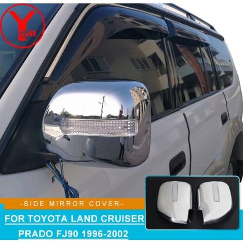 Chrome rearview mirror cover with light For Toyota Land cruiser Prado fj90 3400 Spoiler Car Styling accessories for fj90 YCSUNZ