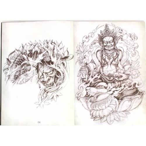 Tattoo Book Traditional Manuscript Tattoos Books Picture Tatoo Design Atlas Popular Drawing Embroidery Pattern Embroid Supplies