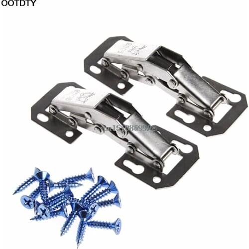 2Pcs 90 Degree Easy Mount Concealed Kitchen Cabinet Cupboard Sprung Door Hinges