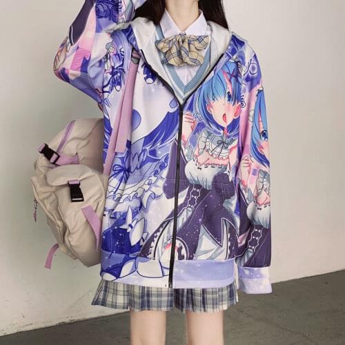 Cute Autumn 3D Cartoon Hoodie Sweatshirt Zipper Harajuku Oversized Jacket Casual Japan Hooded Tracksuit Meletom Bear Tops Girl