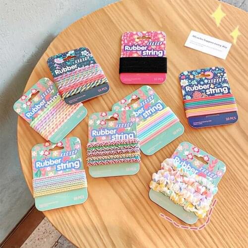 5/10PCS/Set Fashion Colorful Wild Scrunchie for Women Girls Ponytail Holder Headband Hair Bands 2021 New Hair Accessories