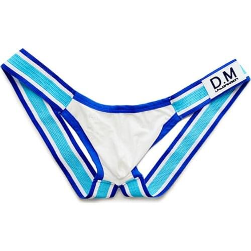 Mans underwear thong bikini sexy underpants lingerie ice silk breathable tanga hombre sissy low-rise jockstrap string homme
