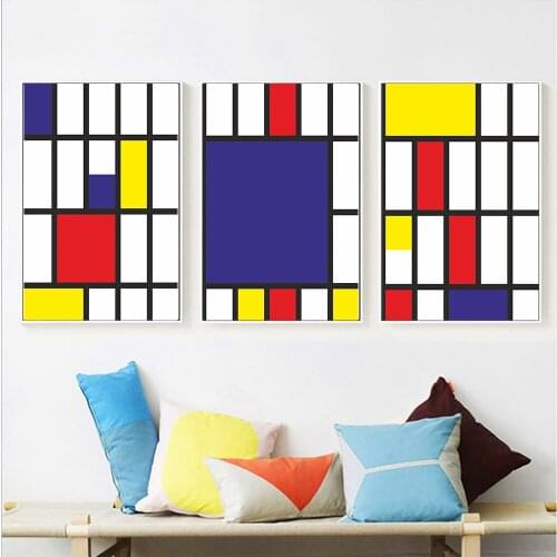 Pink Red Color Block 1 Art Prints Abstract Artwork Painting Museum Poster Mid Century Wall Art Canvas Print Living Room Decor