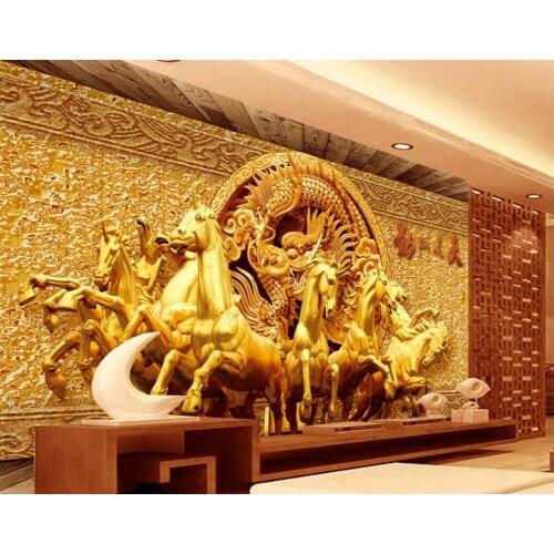 Custom 3d mural wallpaper European style 3D relief TV backdrop 3d murals wallpaper for living room Home Decoration
