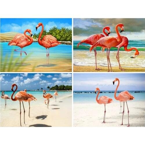 PDMDOG 5D DIY Diamond Embroidery Flamingos Cross Stitch Full Square Drill Diamond Painting Animal Handicraft Home Decoration