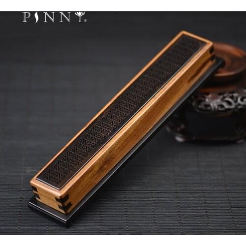 PINNY Wooden Incense Burner Carved Stick Incense Holder Buddhist Wood Burner Furnace Living Room Censer Sandalwood Aroma Furnace