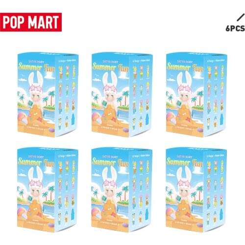 POP MART 6PCS Sale Promotion Satyr Rory summer fun series Collectible Cute Action Kawaii Figure Gift Kid Toy Free Shipping
