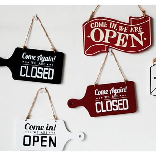 Come In We are Open, Come Again We are Closed, 2 Sided Reversible Sign, Wooden Hanging Sign