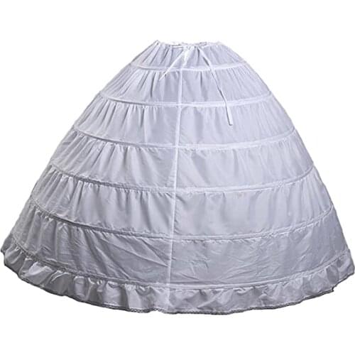 Romantic New Design 6 Hoop Bridal Petticoat Slip Ball Gown Underskirt Crinoline White Ivory