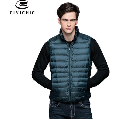 CIVICHIC Korean Style Autumn Spring Winter Ultra Light Down Vest Man Thin Warm Tank Top Classic Soft Eiderdown Outerwear DC511