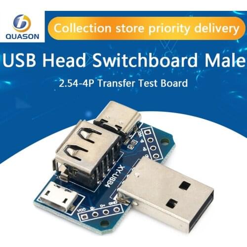 USB Head Switchboard Male USB Connector to Type-c Micro Female USB 2.54-4P transfer test board USB adapter plate XY-USB4